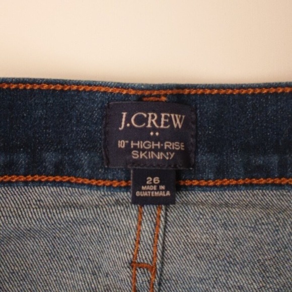 J Crew Denim Jeans Size 26/4 Buttonfly Mid Rise Skinny Leg Medium Dark Wash - Picture 4 of 10
